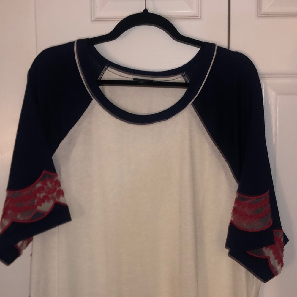 Torrid Mesh Sleeve Ringer Tee